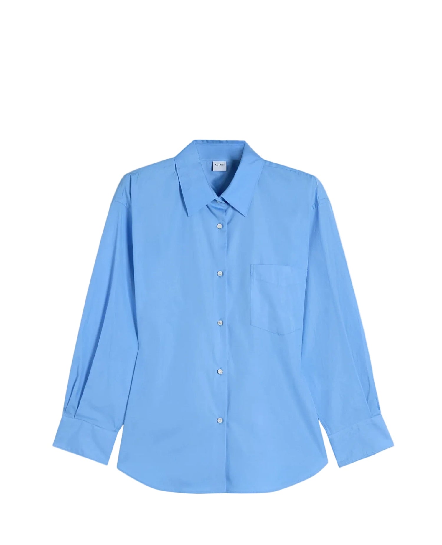 Light blue button-up shirt on a white background