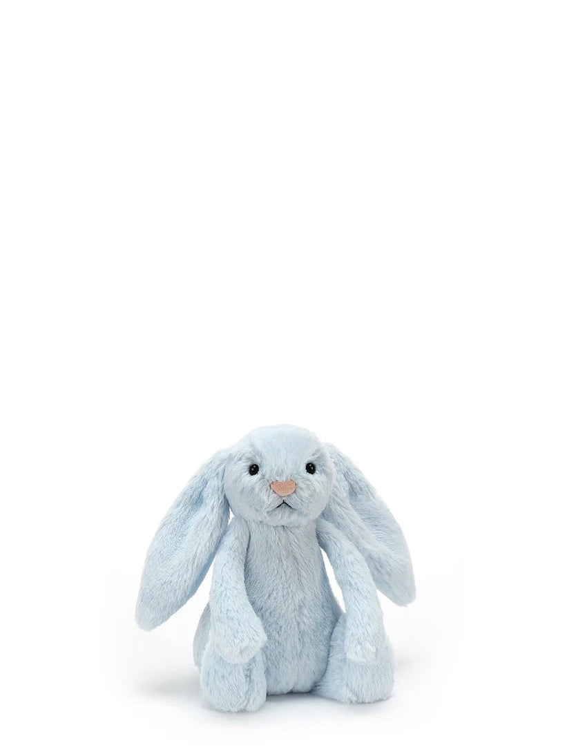 Bashful blue bunny rattle