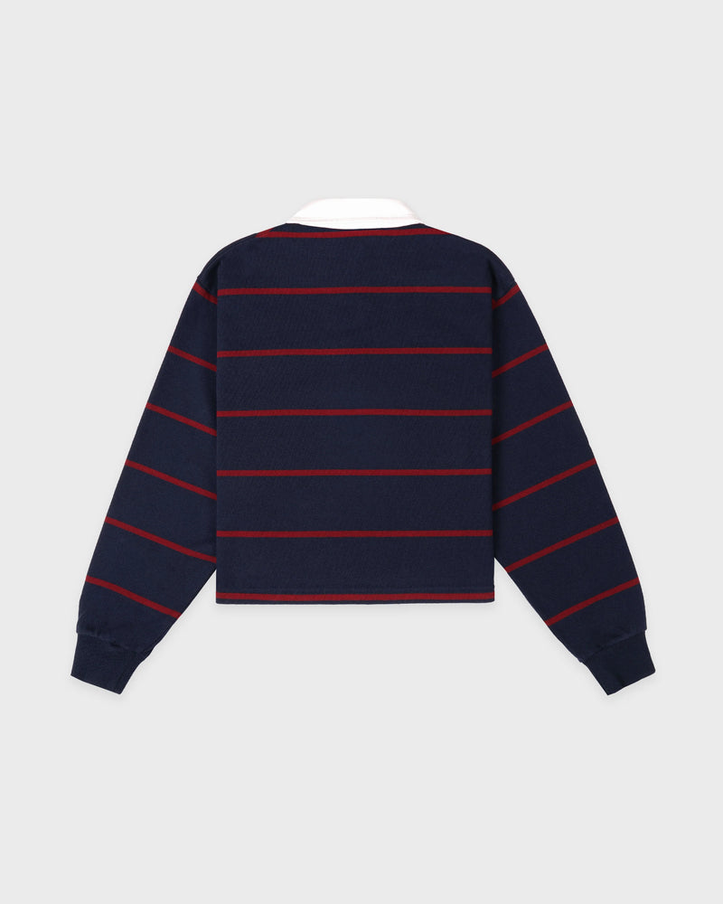 Serif logo rugby polo, navy-merlot