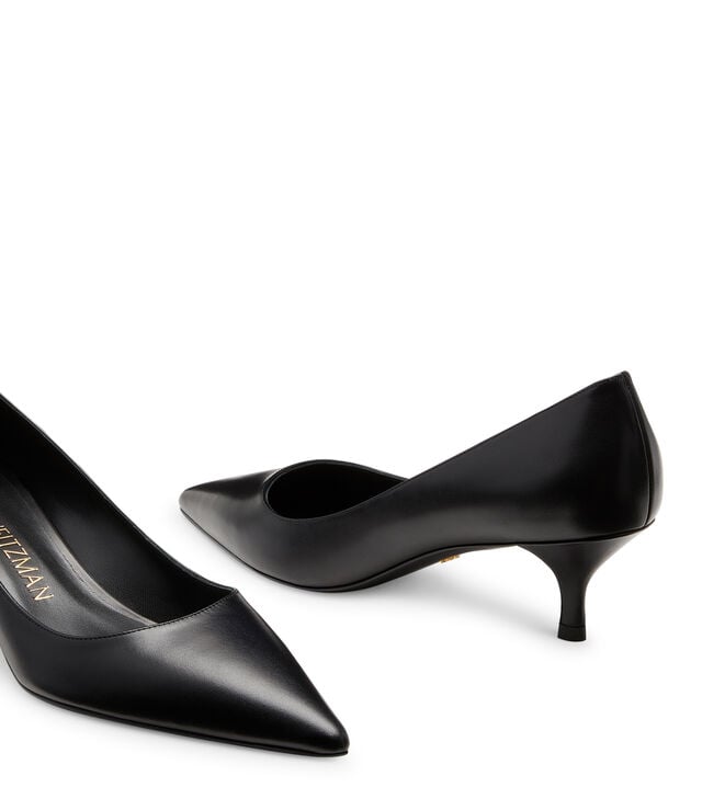 Stuart 50mm kitten pumps, black