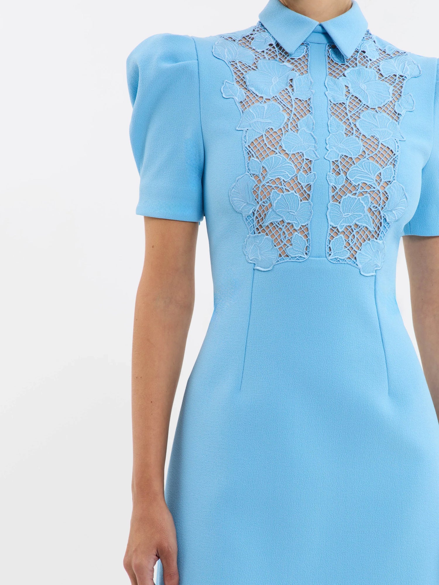 Skye short sleeve mini dress, ethereal blue