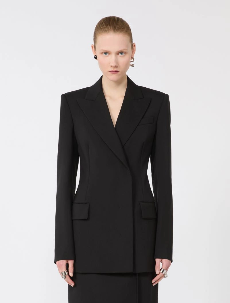 Fate tailored pure wool blazer with natural stretch, black