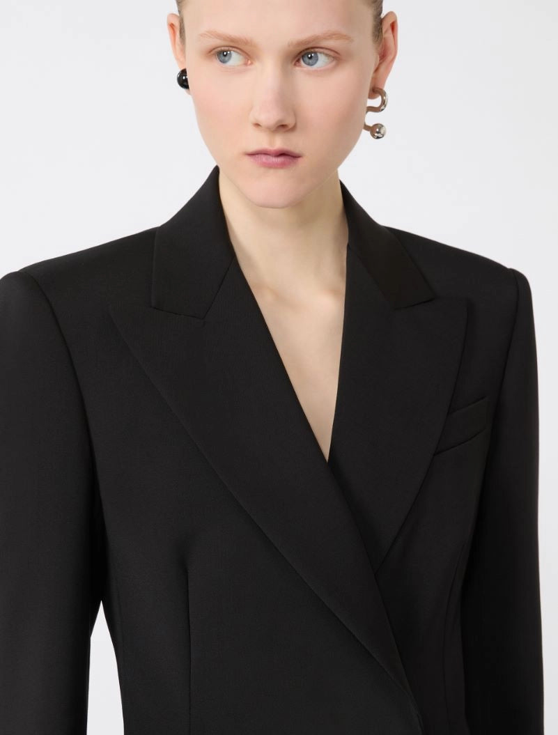 Fate tailored pure wool blazer with natural stretch, black