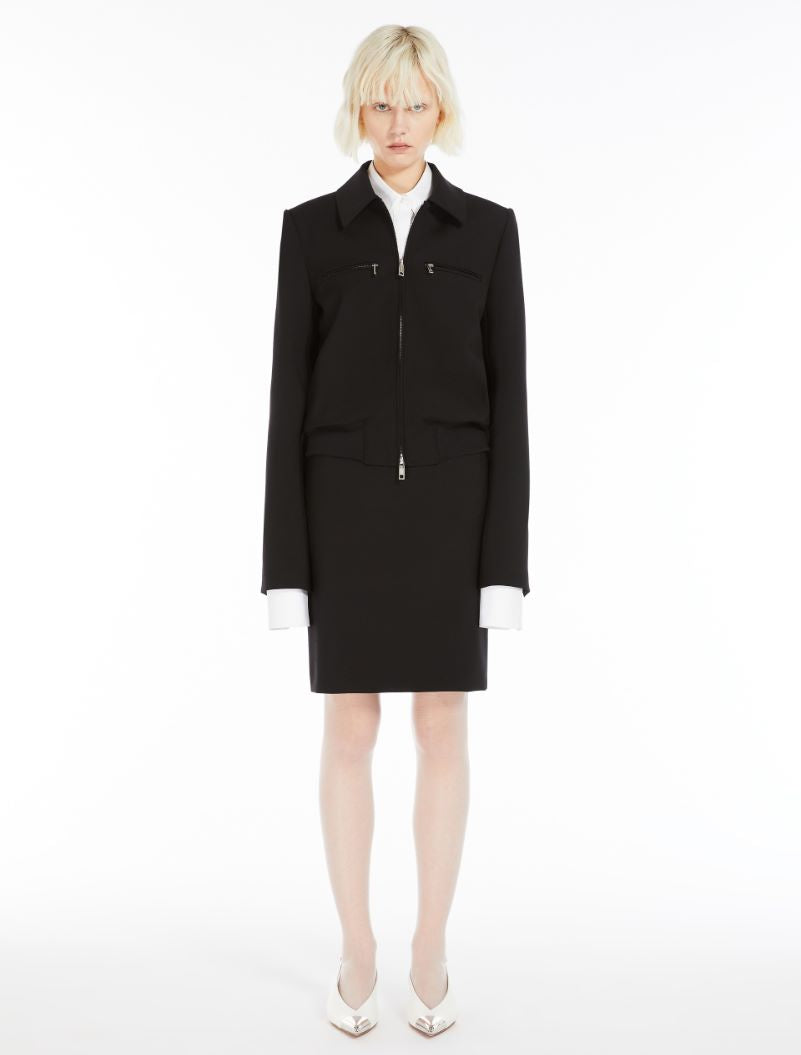 PLAVA zipped wool jacket, black