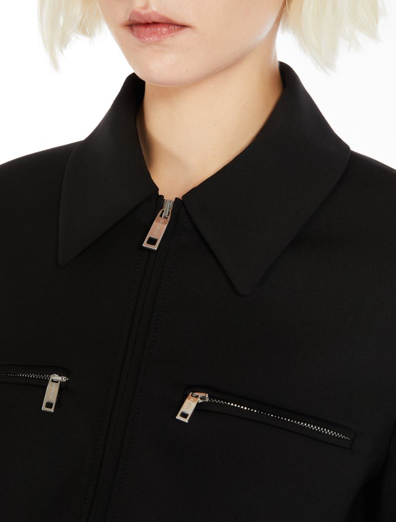 PLAVA zipped wool jacket, black