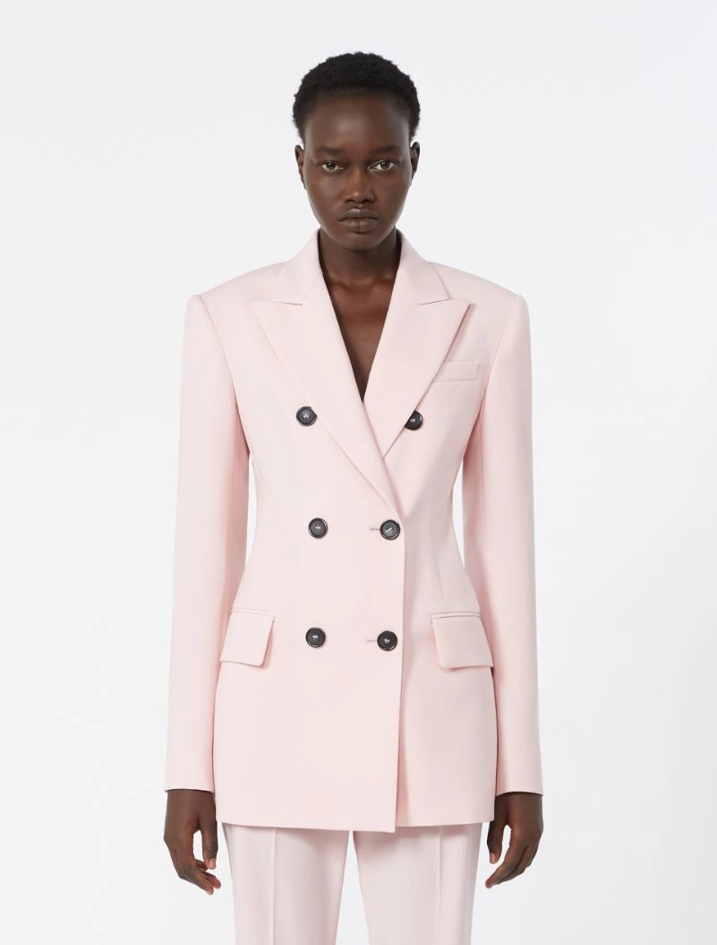 Adamo double-breasted wool blazer, antique rose