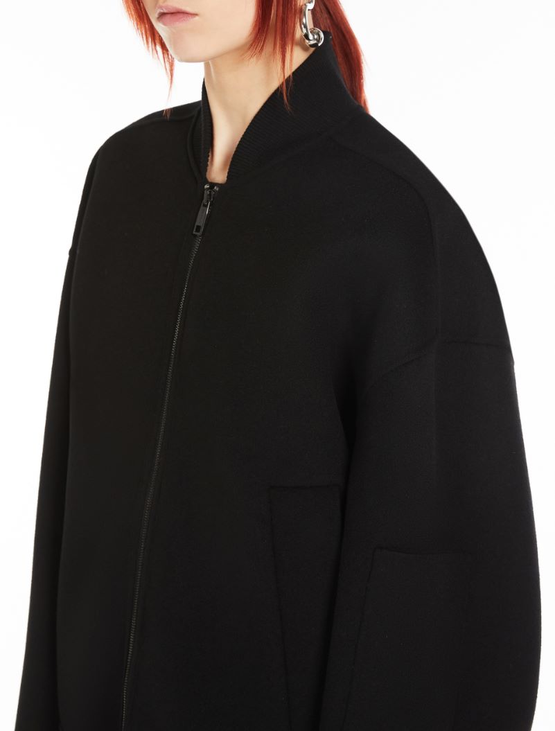 Vitalba oversized wool bomber jacket, black