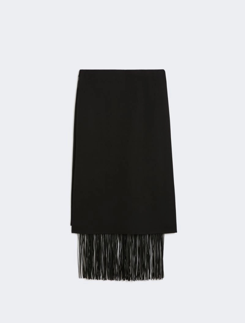 Hiberis fringed skirt, black