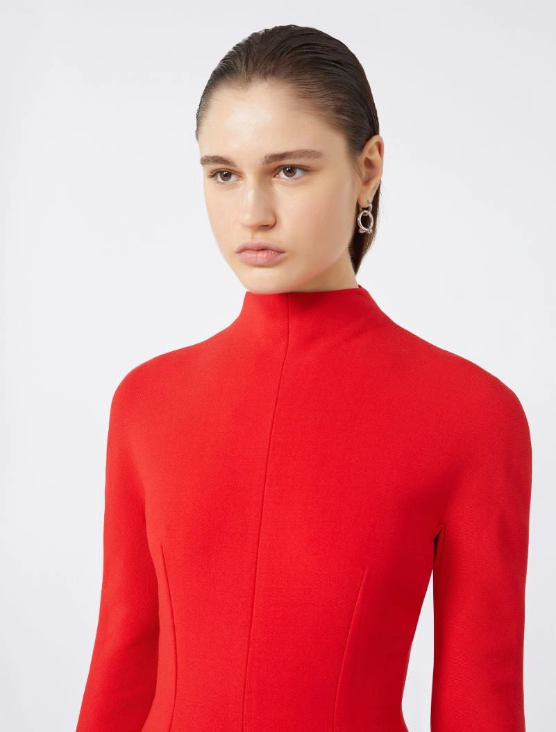 Tefrite contoured gabardine mini dress, red