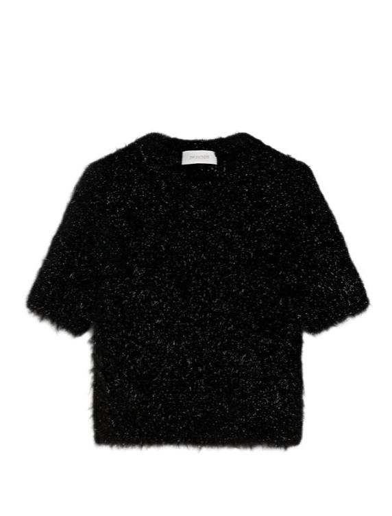 Bagagli Cropped lurex sweater, black