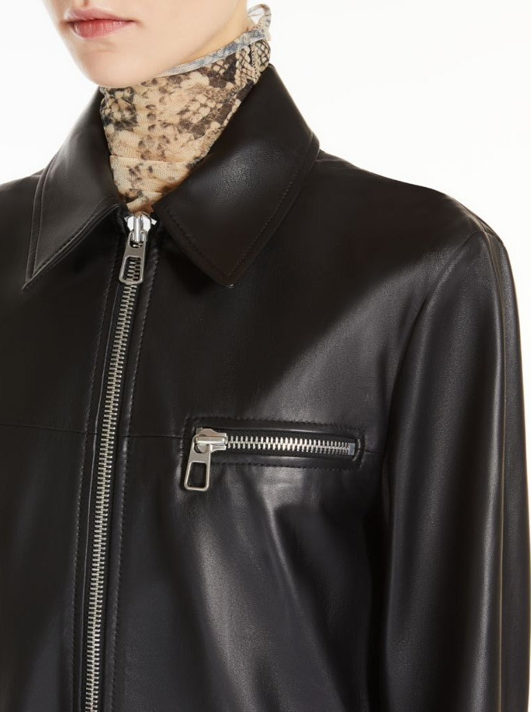 GEL leather jacket, black