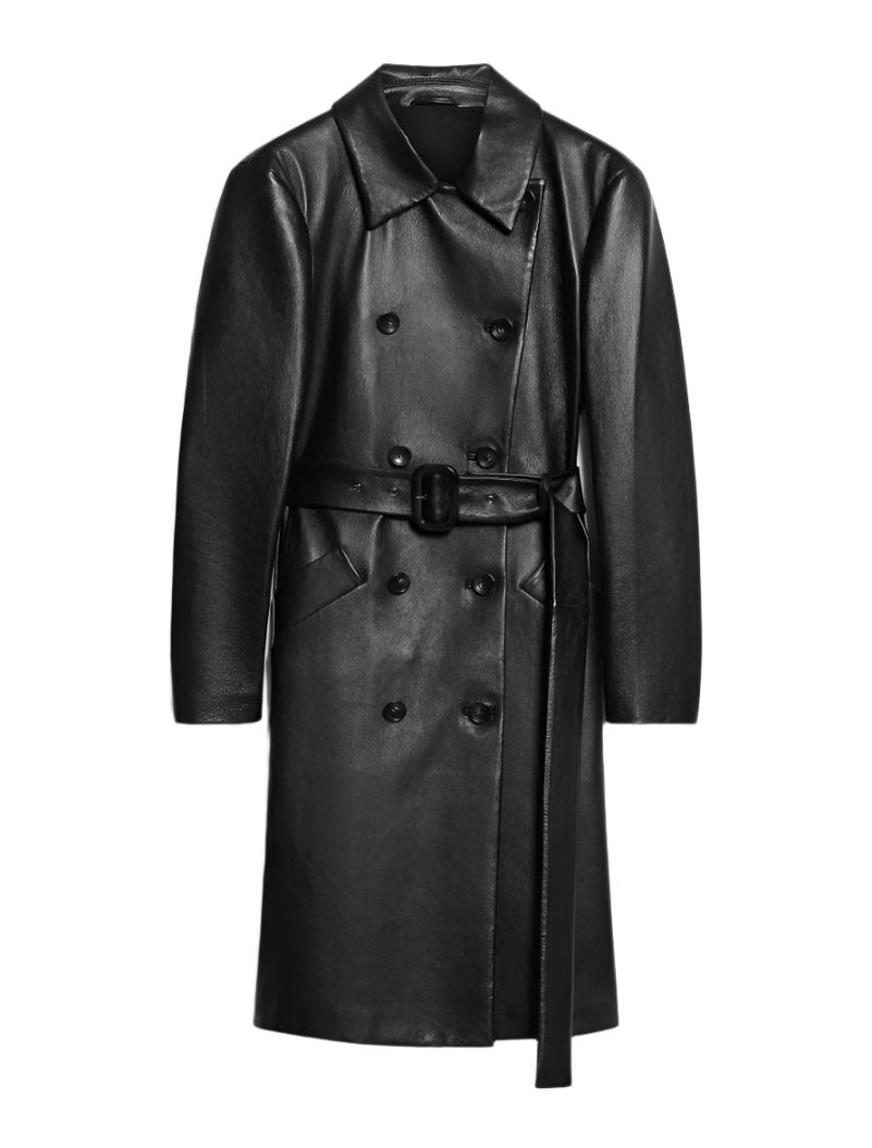 GIOSTRA leather trench, black