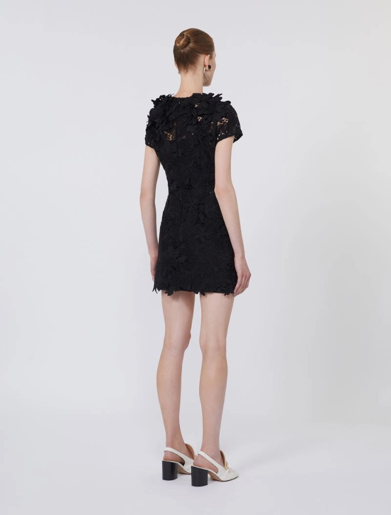Ala macramé hourglass mini dress, black