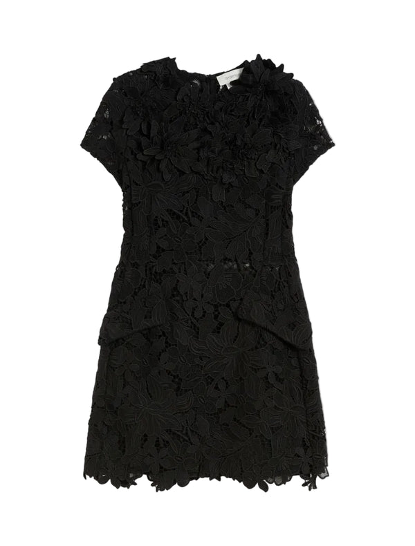 Ala macramé hourglass mini dress, black