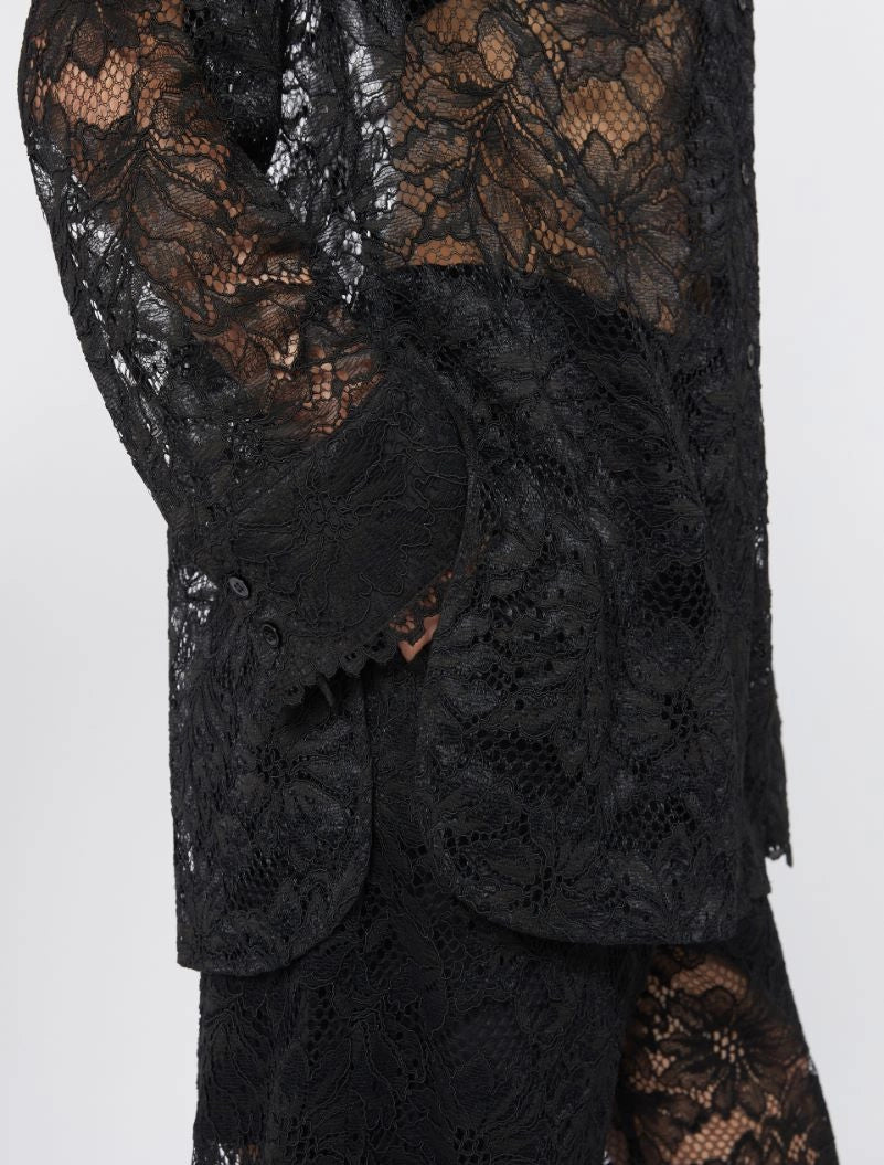 Cachi lace floral jacket, black