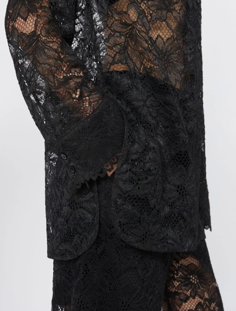 Cachi lace floral jacket, black