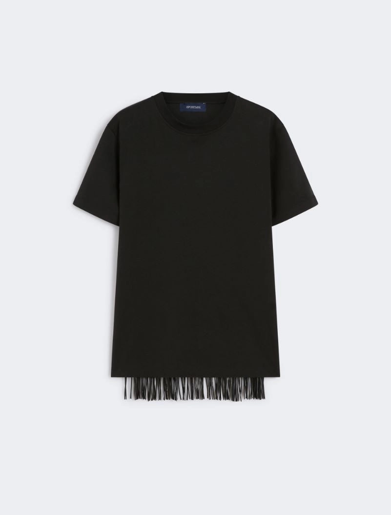 Teatino top with fringes, black