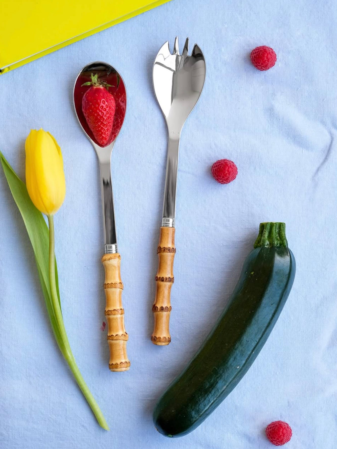 Panda bamboo salad servers