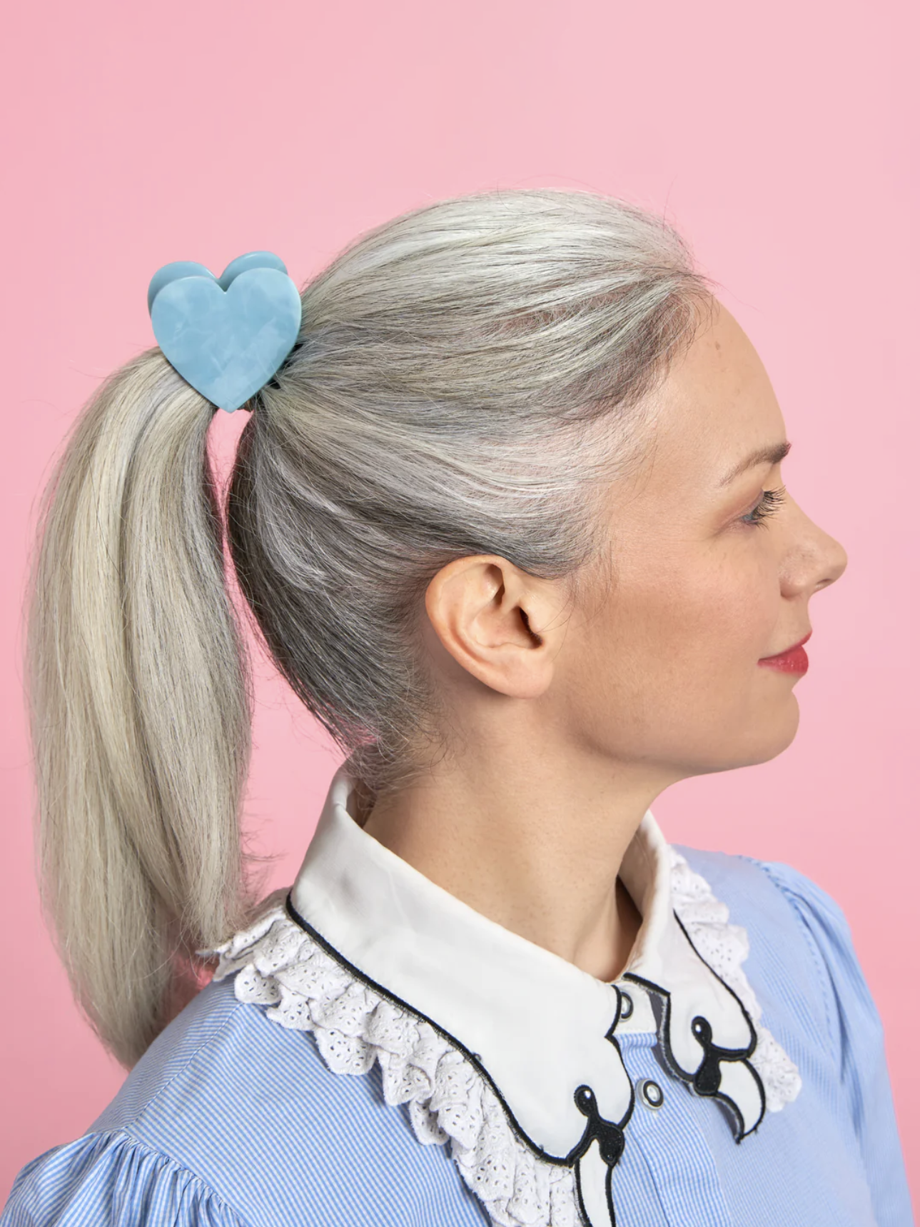 Blue heart hair claw