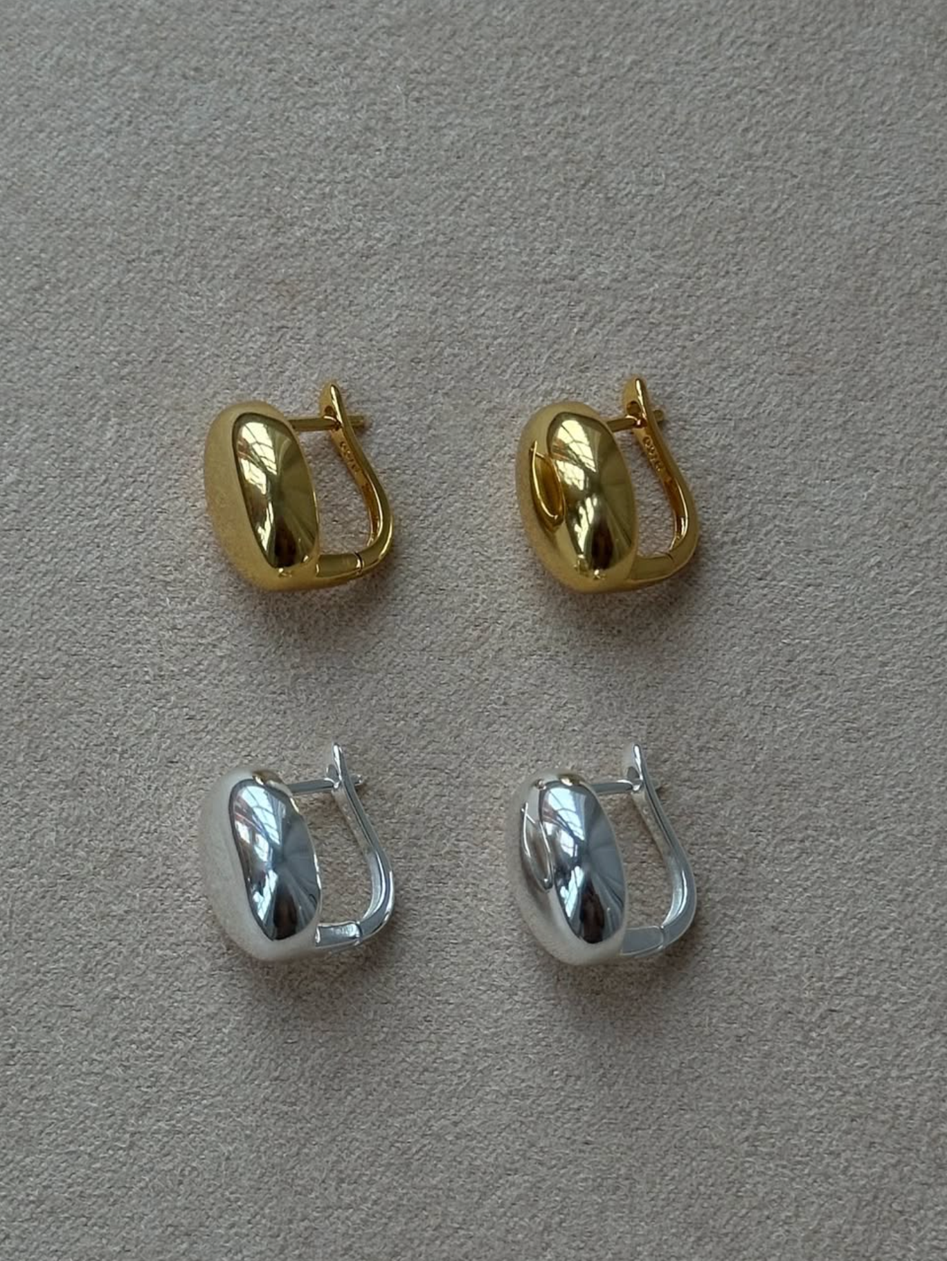 Lyra earrings, silverplated