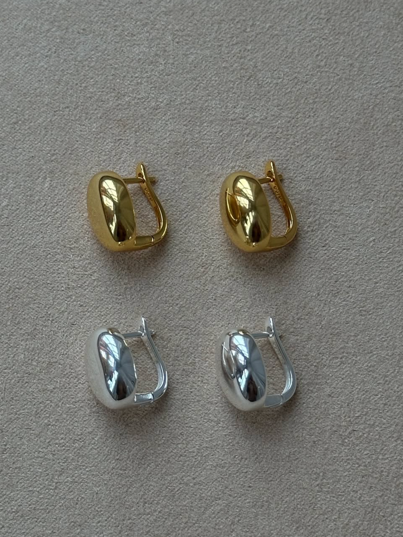 Lyra earrings, silverplated