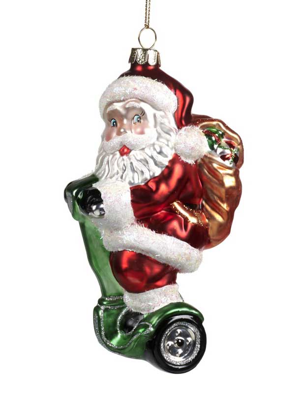 SANTA ON SEGWAY glass ornament (13,5 cm)