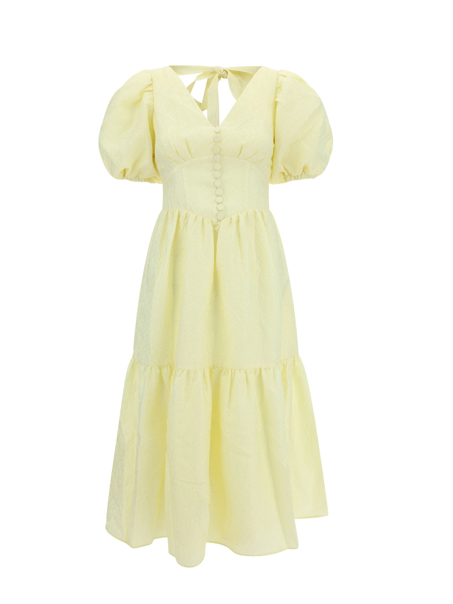 Jacquard Midi Dress, yellow