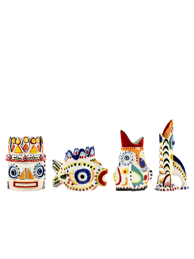 Hand-painted Fish vase 01, Sicily by Ottolenghi