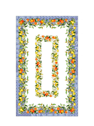 Sevillana linen tablecloth (170x270cm), multi