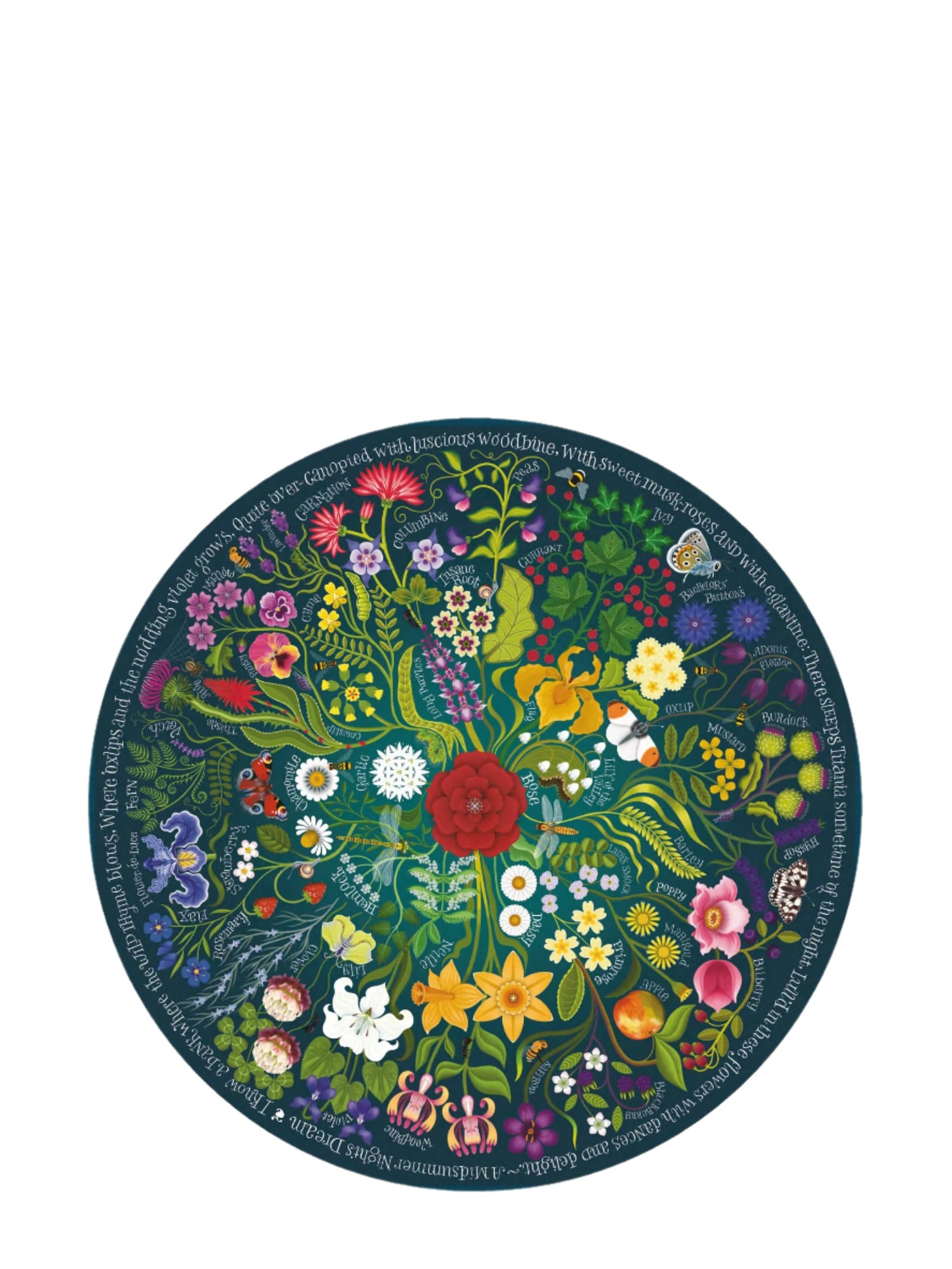 Shakespeare’s Flowers puzzle, 1000 pieces, with a Poetic Host of Flowers, Plants and Animals