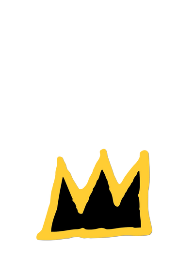 Crown by Basquiat die cut sticker