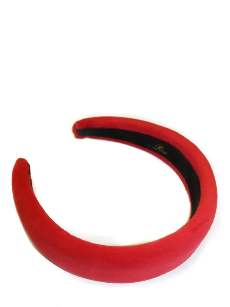 Emma Plain Velvet Headband, red