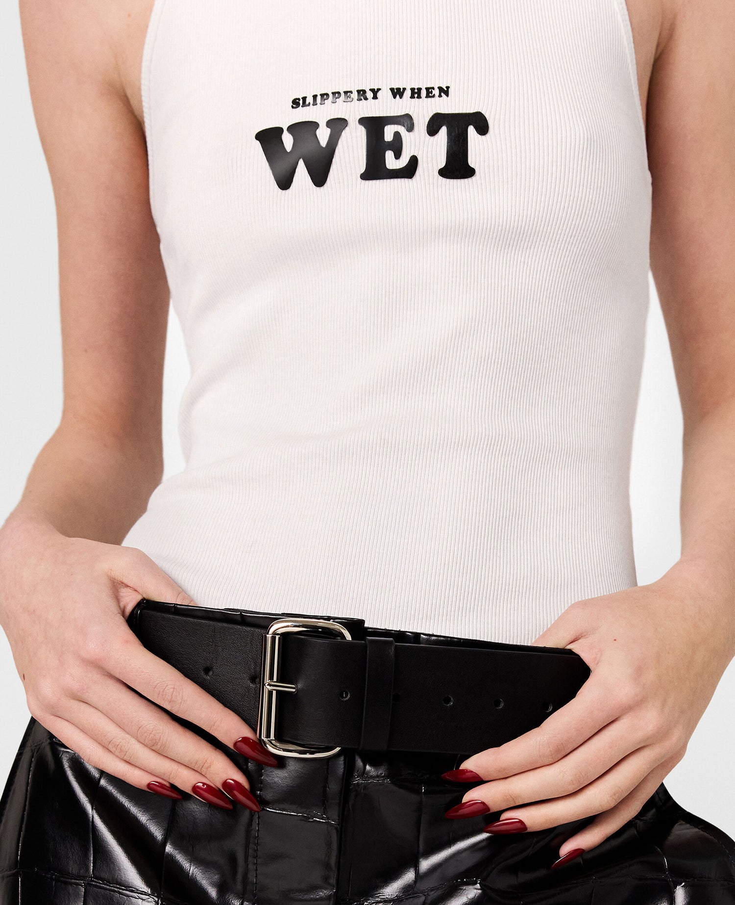 Slippery When Wet Tank top, White