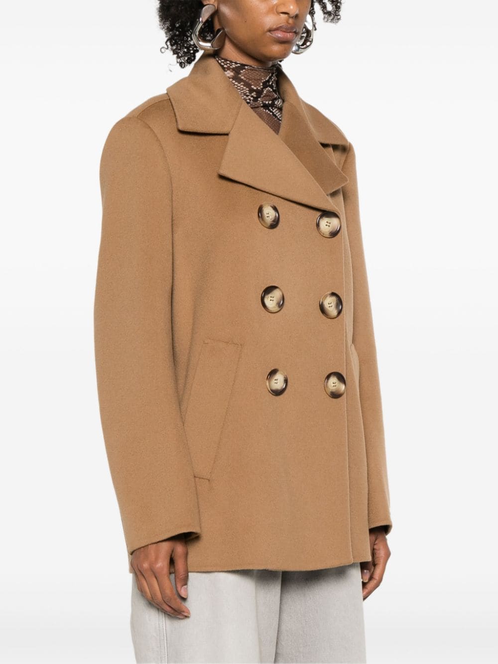 LIVORNO wool peacoat, camel