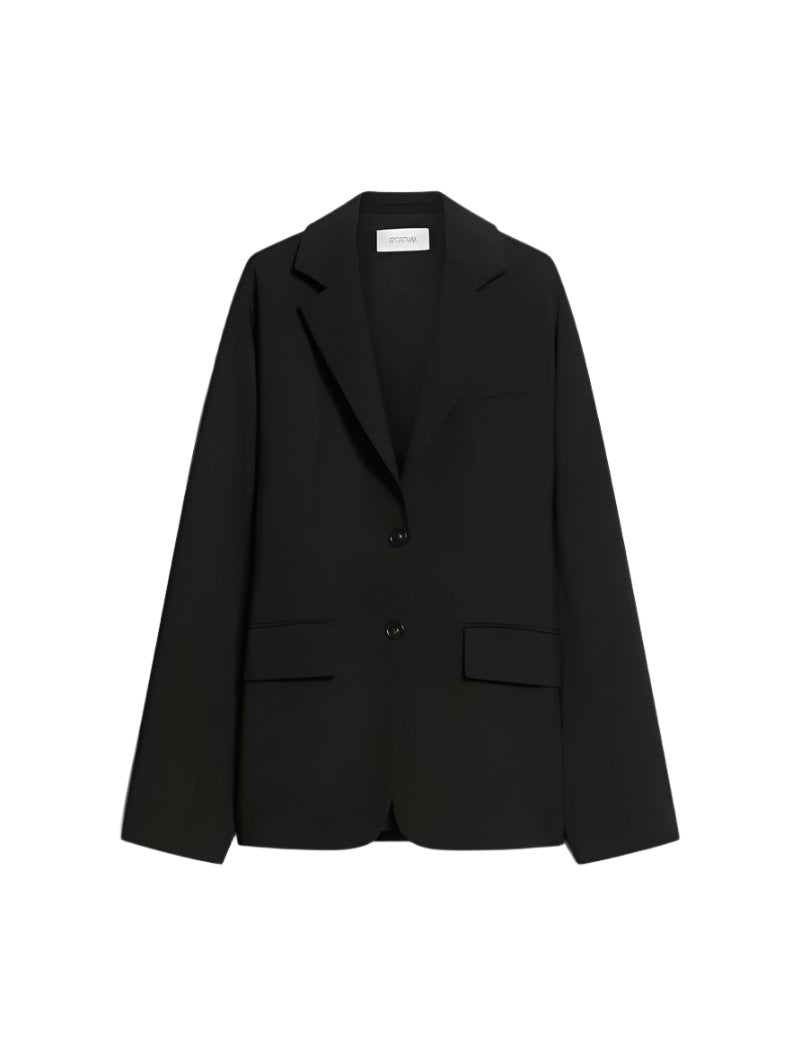 ECRU single breasted wool blazer, black