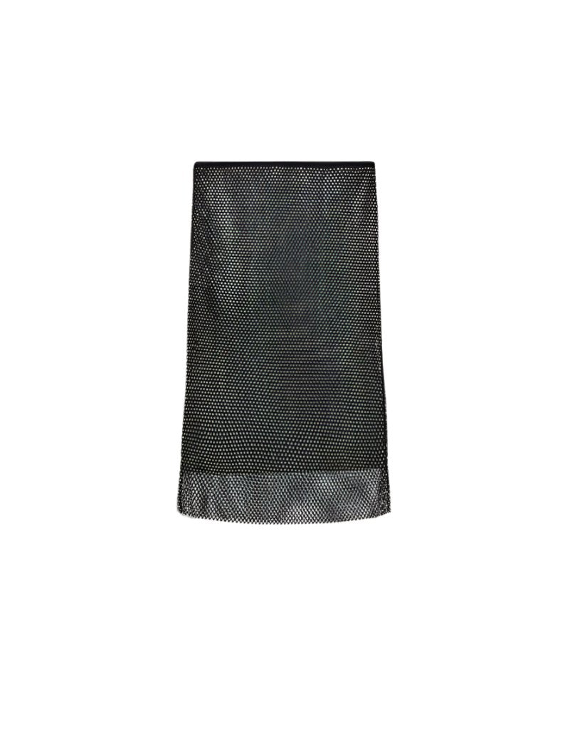 ZINNIA strass mesh skirt, black