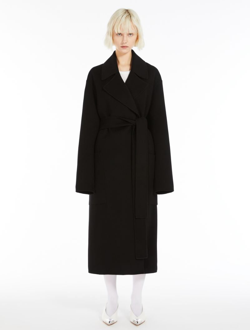 VELENO long wool coat, black