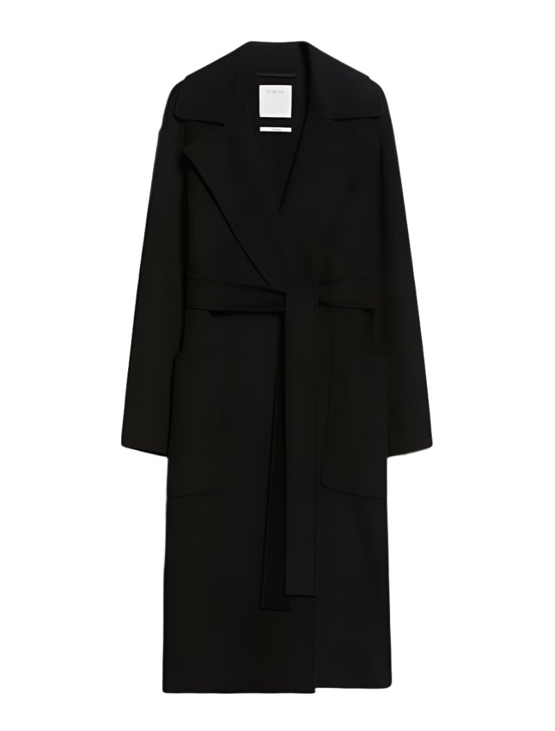 VELENO long wool coat, black