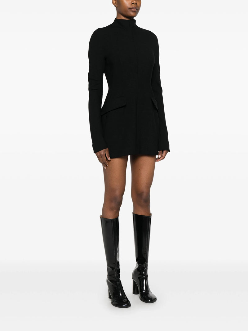 Tefrite contoured gabardine mini dress, black