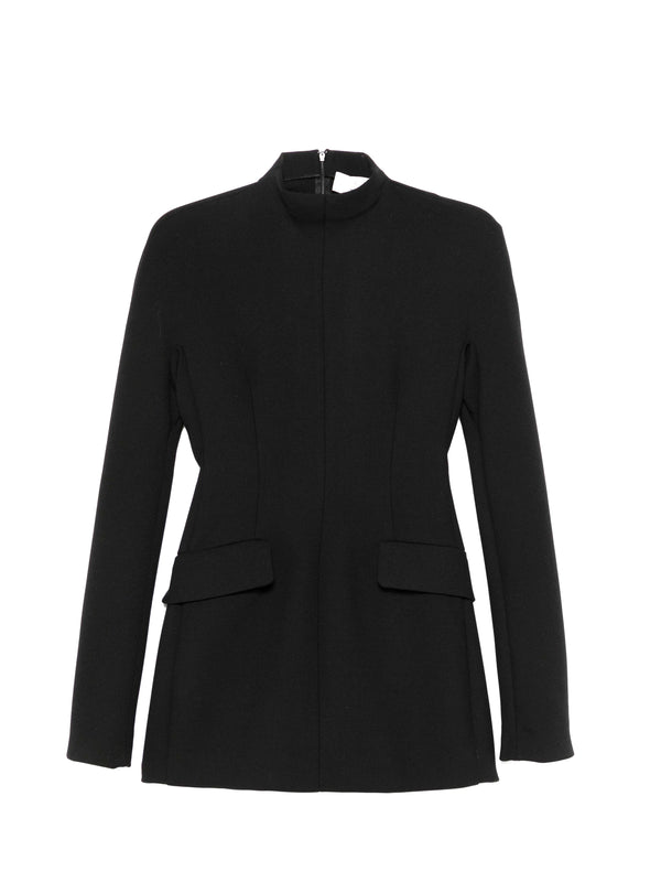 Tefrite contoured gabardine mini dress, black