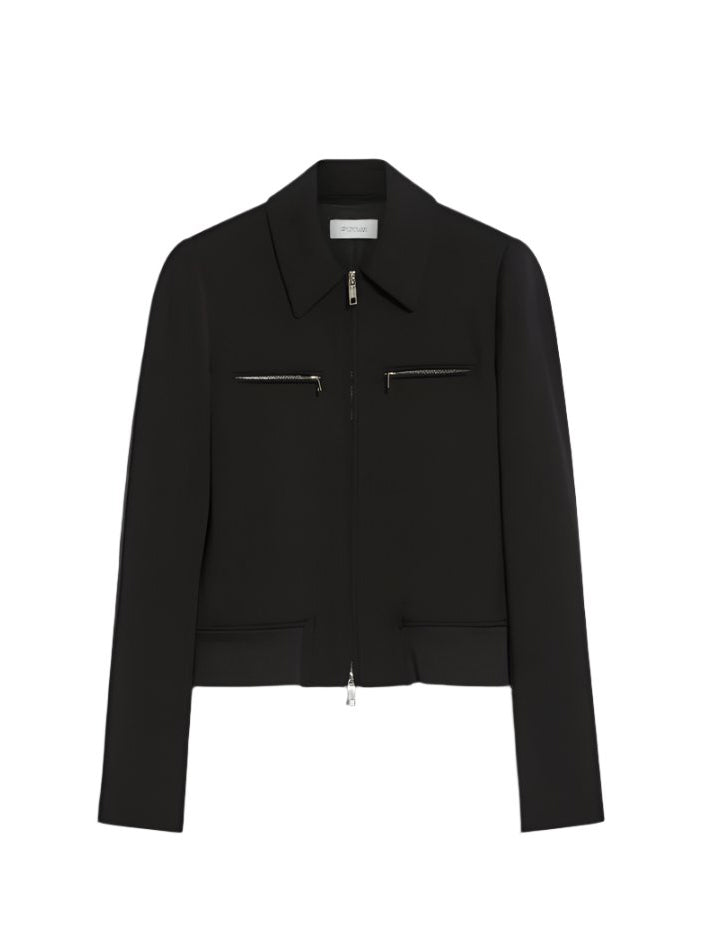 PLAVA zipped wool jacket, black