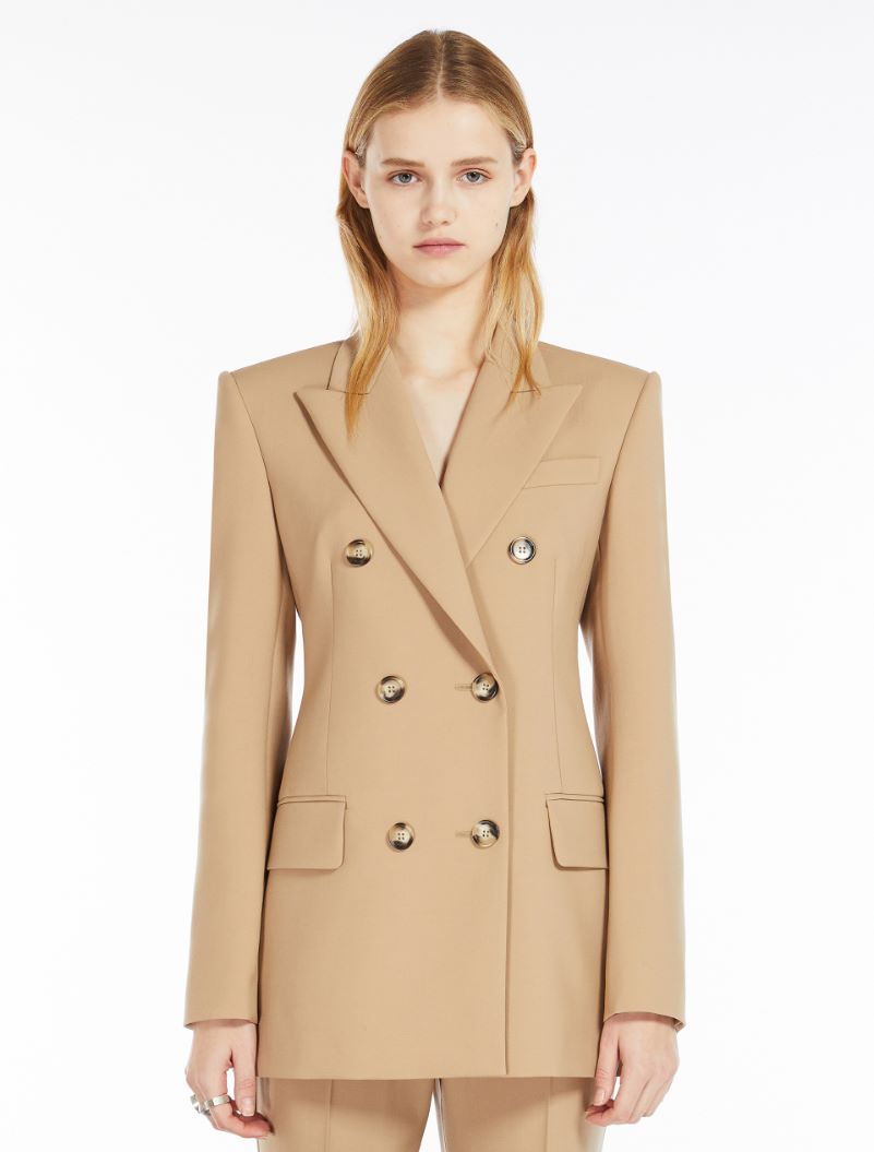 ADAMO double breasted wool blazer, beige