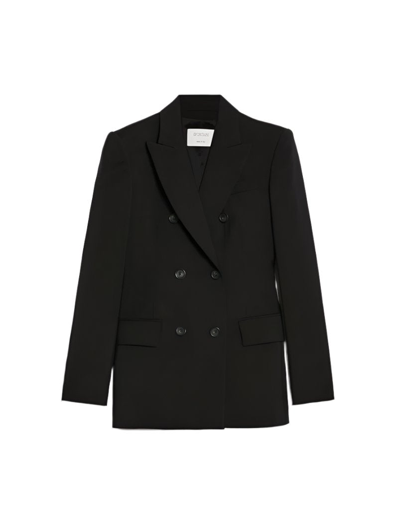 ADAMO double breasted wool blazer, black