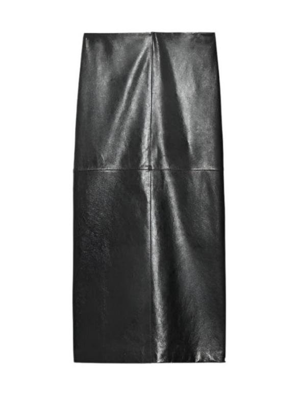 Bairo leather skirt, black