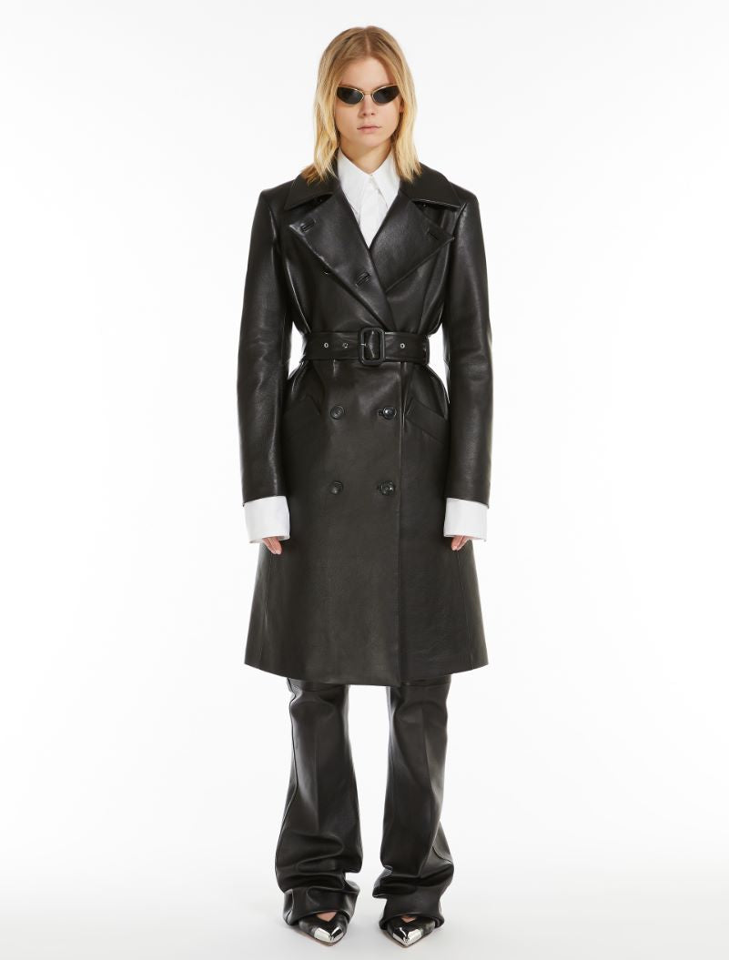 GIOSTRA leather trench, black