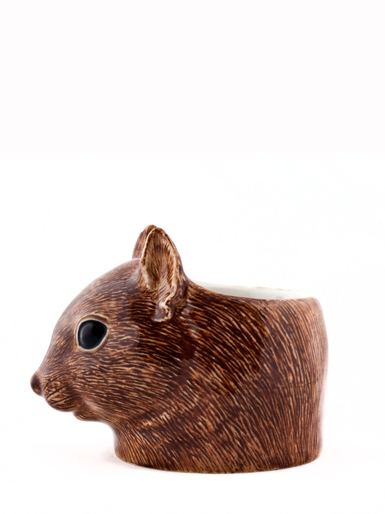 Squirrel face egg cup, brown