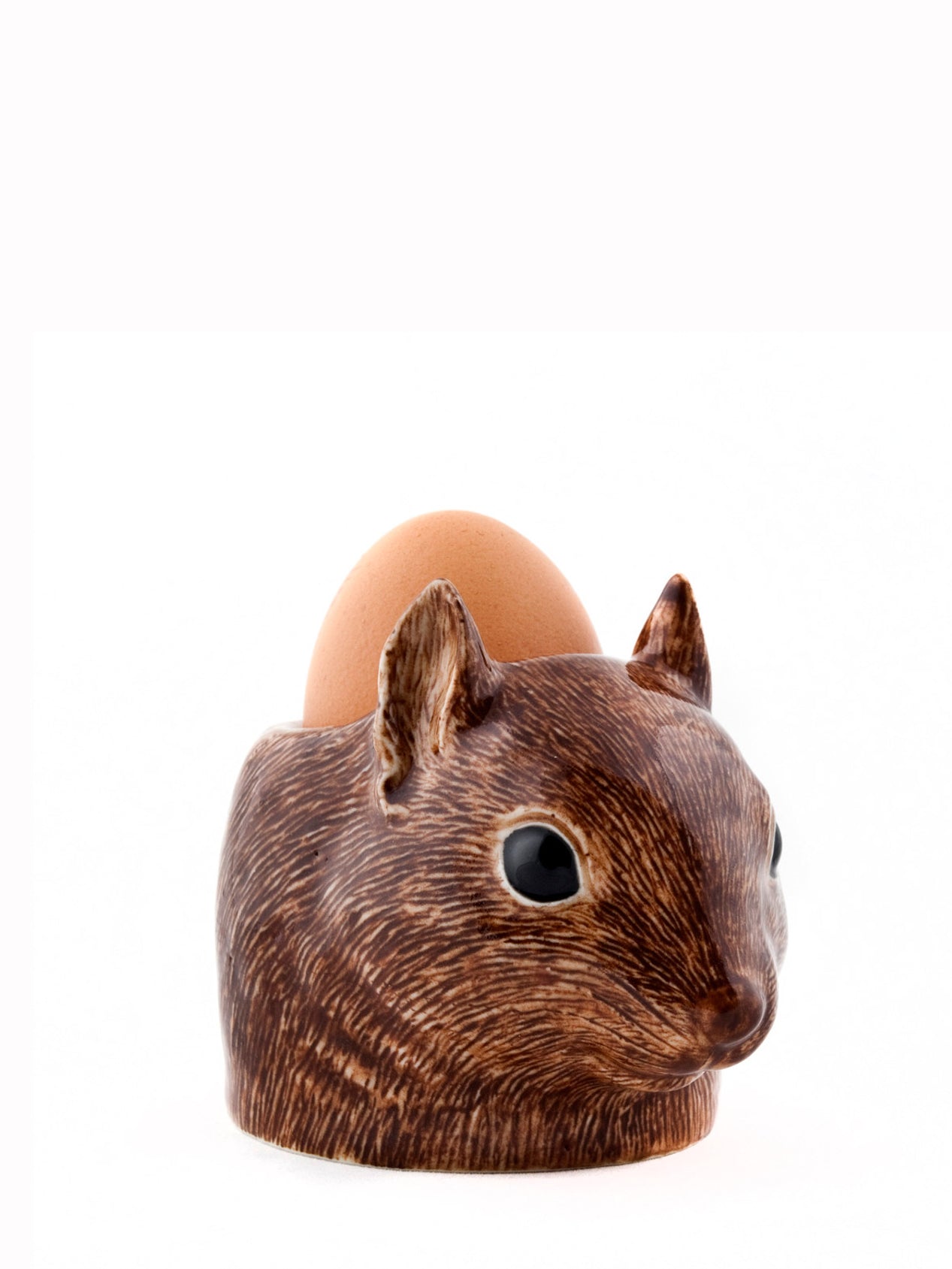 Squirrel face egg cup, brown