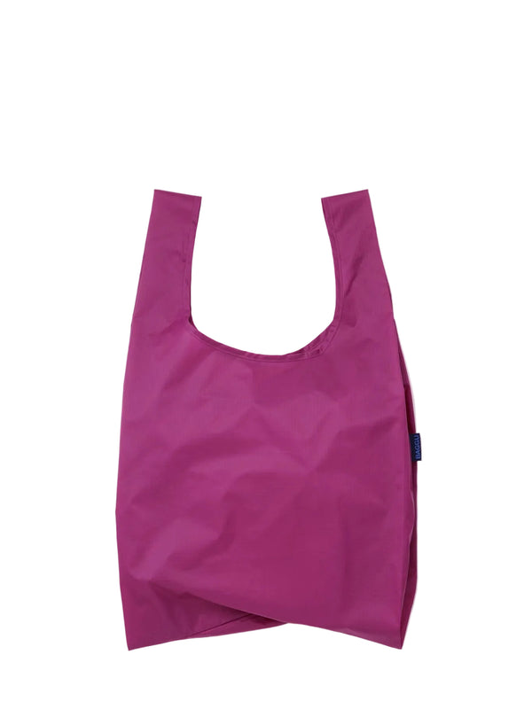 Purple reusable shopping bag on a white background