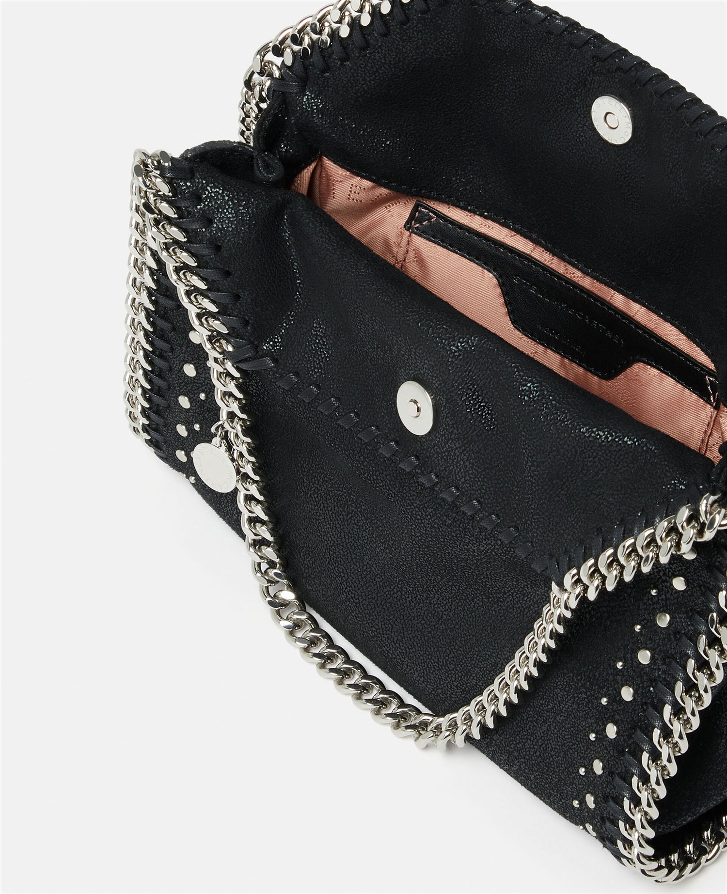 Mini Falabella Tote Eco Shaggy Deer W/Studs, black