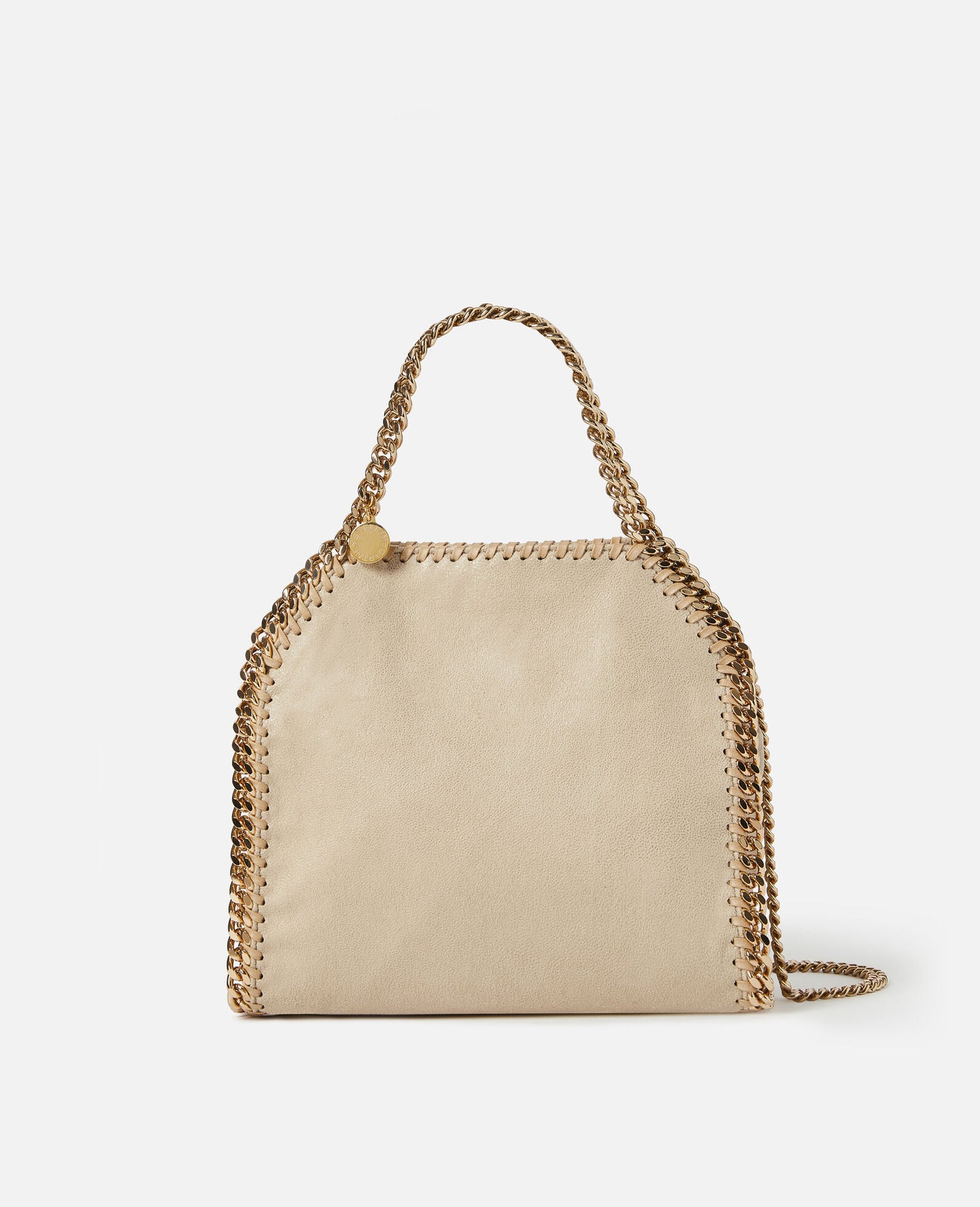 Falabella mini tote bag w/gold chain, butter cream